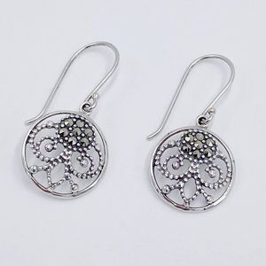 Sterling Silver Marcasite Earrings Dangle
Drop Earrings
